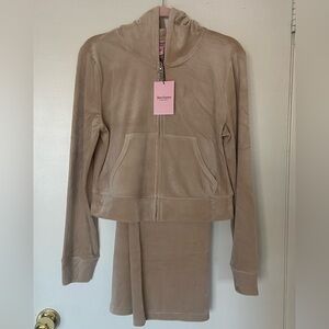 Juicy Couture Tan Velour Jacket And Pants Set